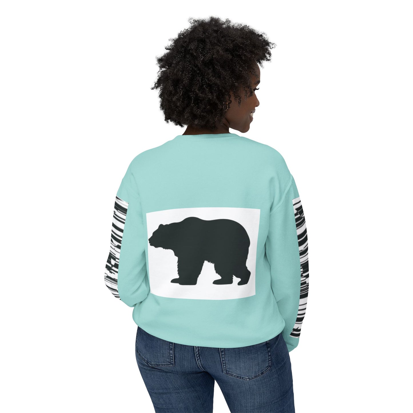 Stylish Bear Graphic Unisex Lightweight Crewneck Sweatshirt