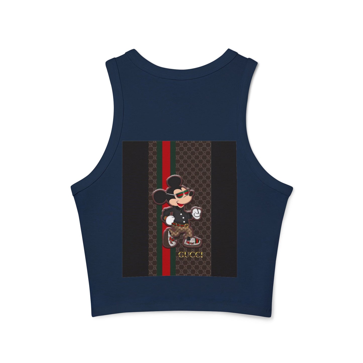 Trendy Women’s Micro Rib Racer Tank Top with Stylish Mickey Design