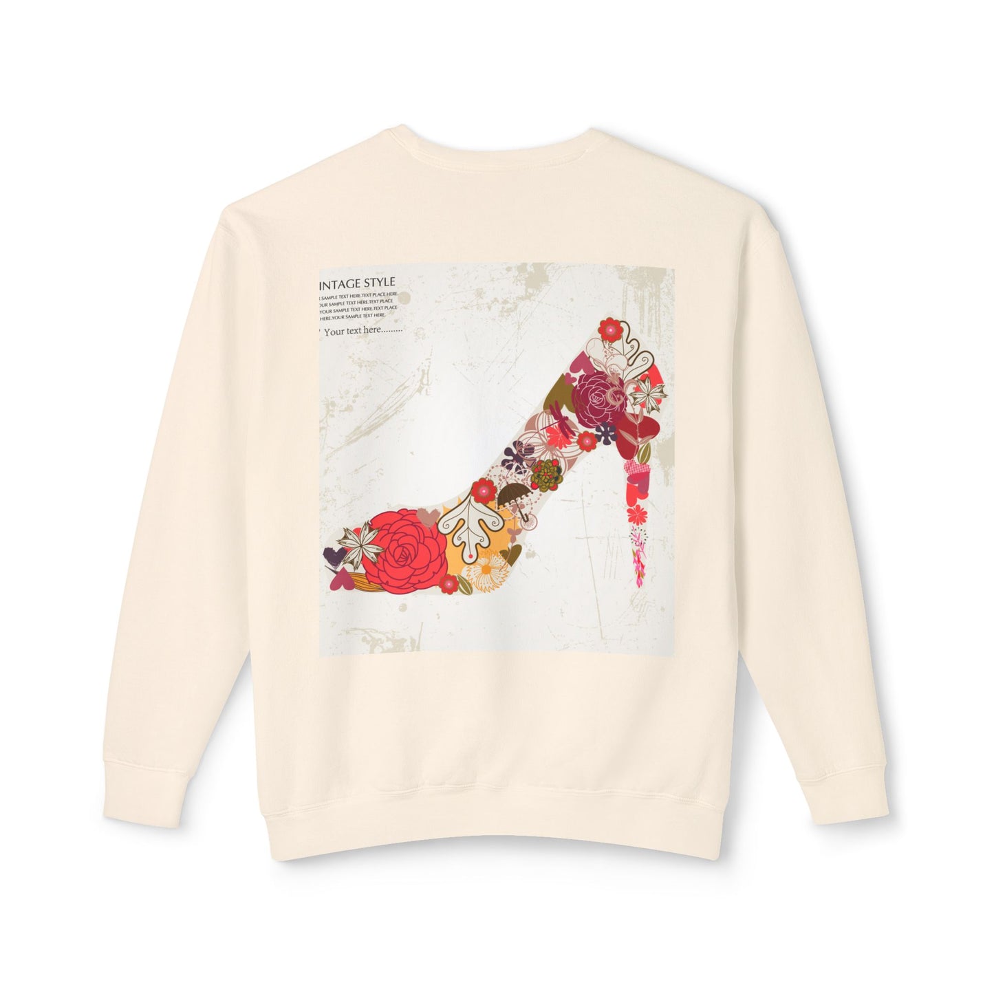 Vintage Floral High Heel Unisex Crewneck Sweatshirt | Stylish & Comfortable