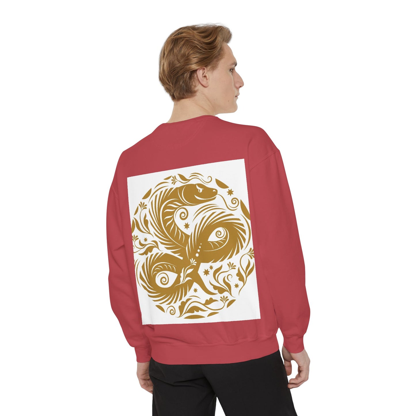 Cultural Vibe Unisex Garment-Dyed Sweatshirt - Tribal Mask & Animal Design