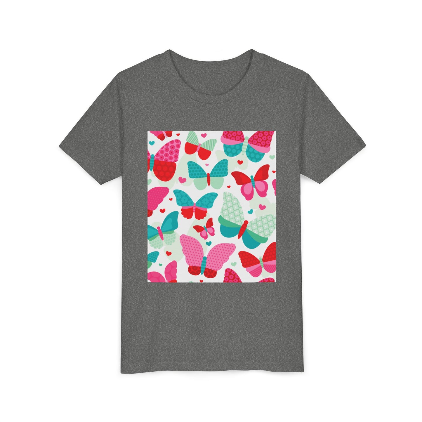 Colorful Butterfly Youth Short Sleeve Tee - Fun & Playful Design for Spring Celebrations