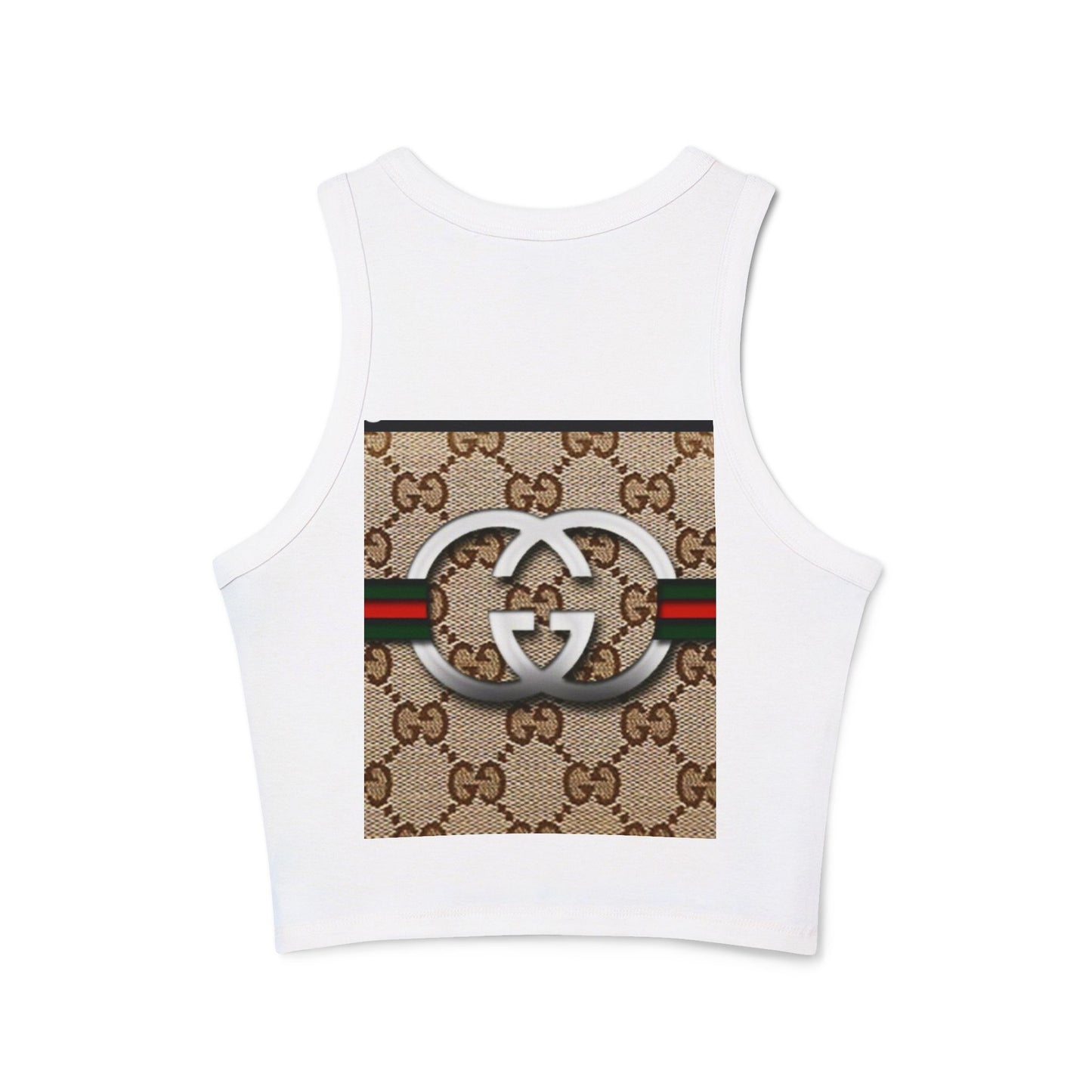 Stylish Women's Micro Rib Racer Tank Top with Iconic Gucci Design