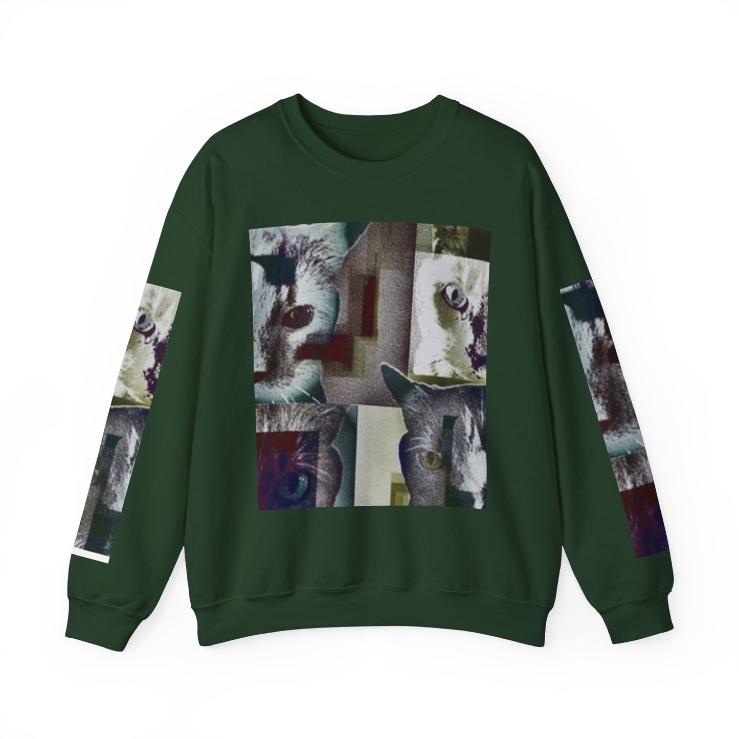 Cozy Cat Lover Crewneck Sweatshirt - Artistic Feline Design