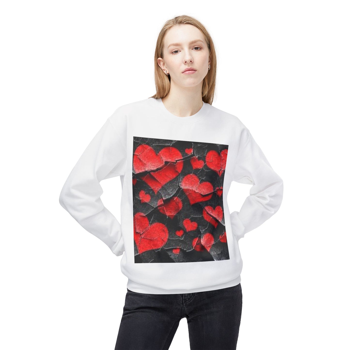 Heart Pattern Unisex Crewneck Sweatshirt - Cozy and Stylish Love-Themed Apparel