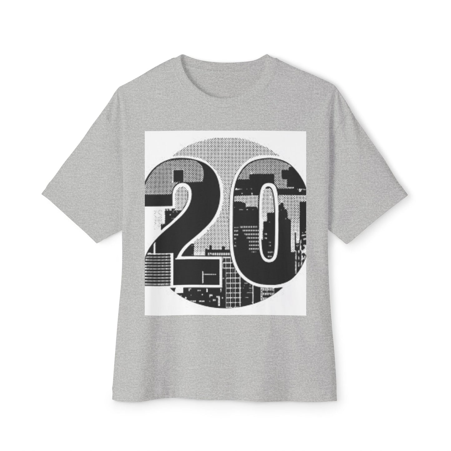 Retro Cityscape 20 Unisex Oversized Boxy Tee - Street Style Graphic Top