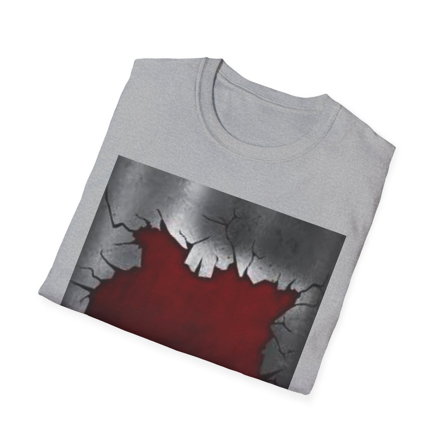 Cracked Wall Unisex Softstyle T-Shirt - Edgy Design for Streetwear Enthusiasts