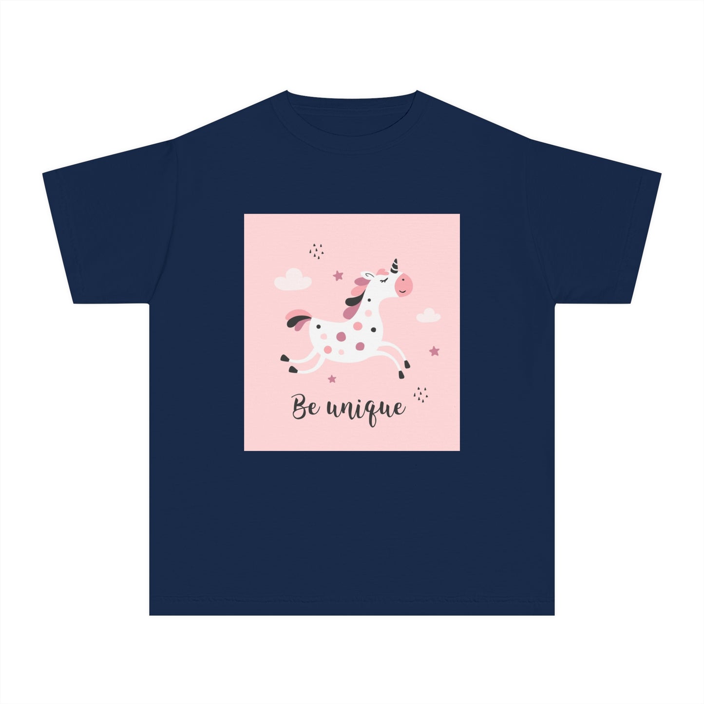 Girls' Unicorn T-Shirt - 'Be Unique' Midweight Tee