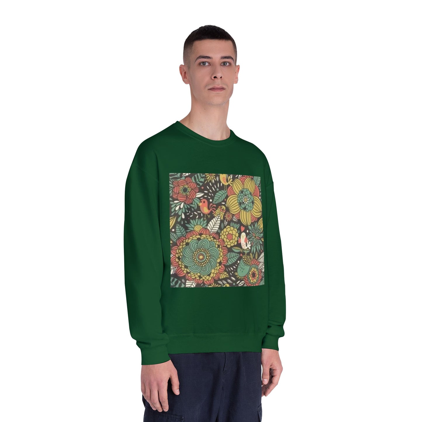 Vibrant Floral Unisex Crewneck Sweatshirt - Cozy Nature-Inspired Apparel
