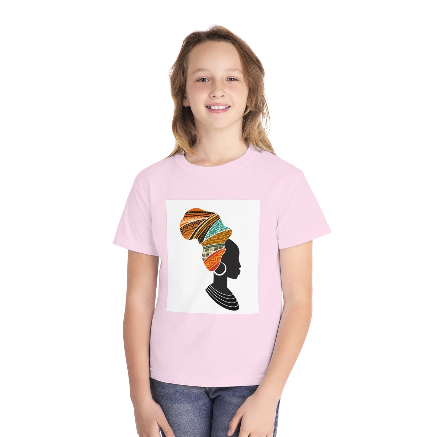 Youth Midweight Tee - African Heritage Design for Creative Kids