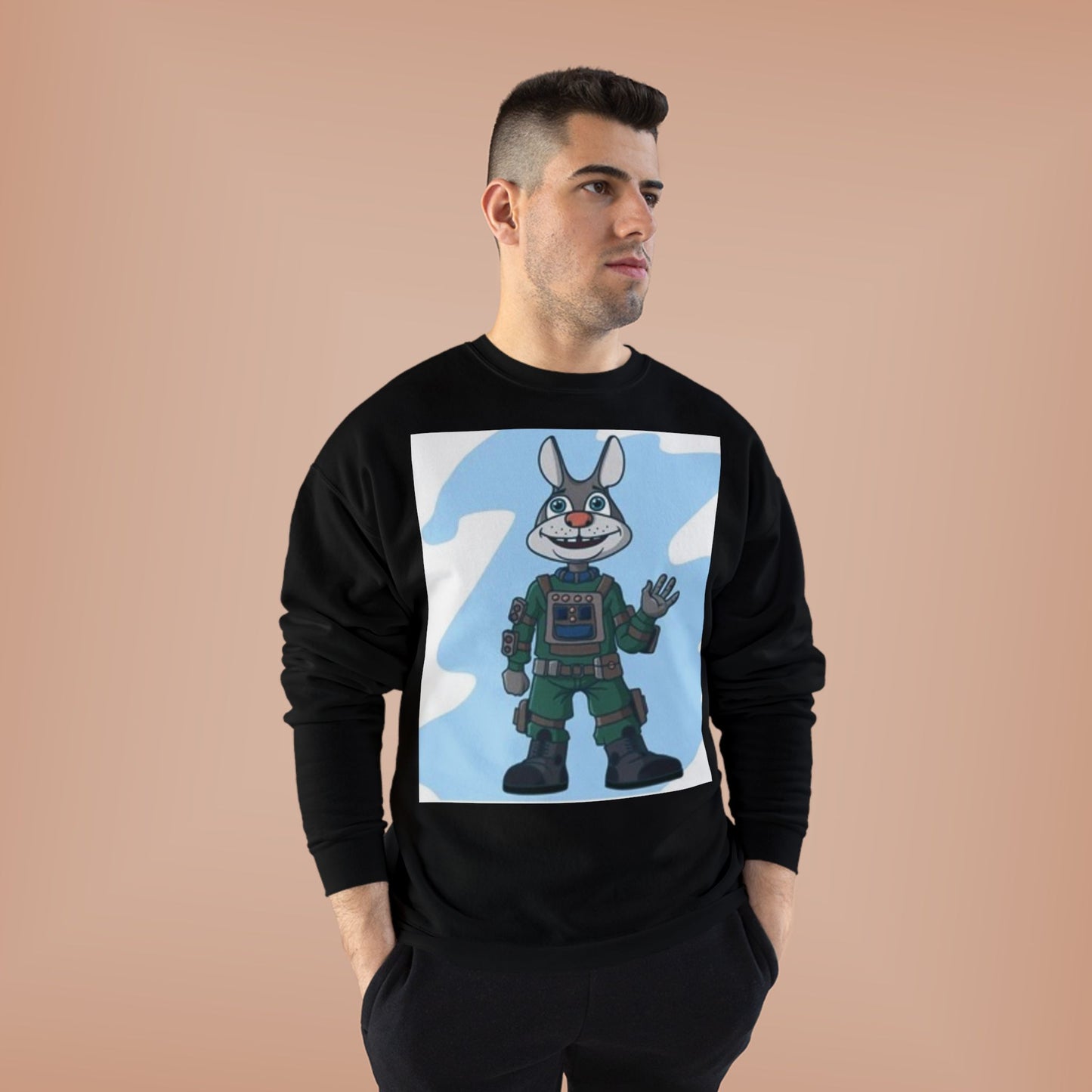 Unisex EcoSmart® Crewneck Sweatshirt - Playful Cartoon Character Design