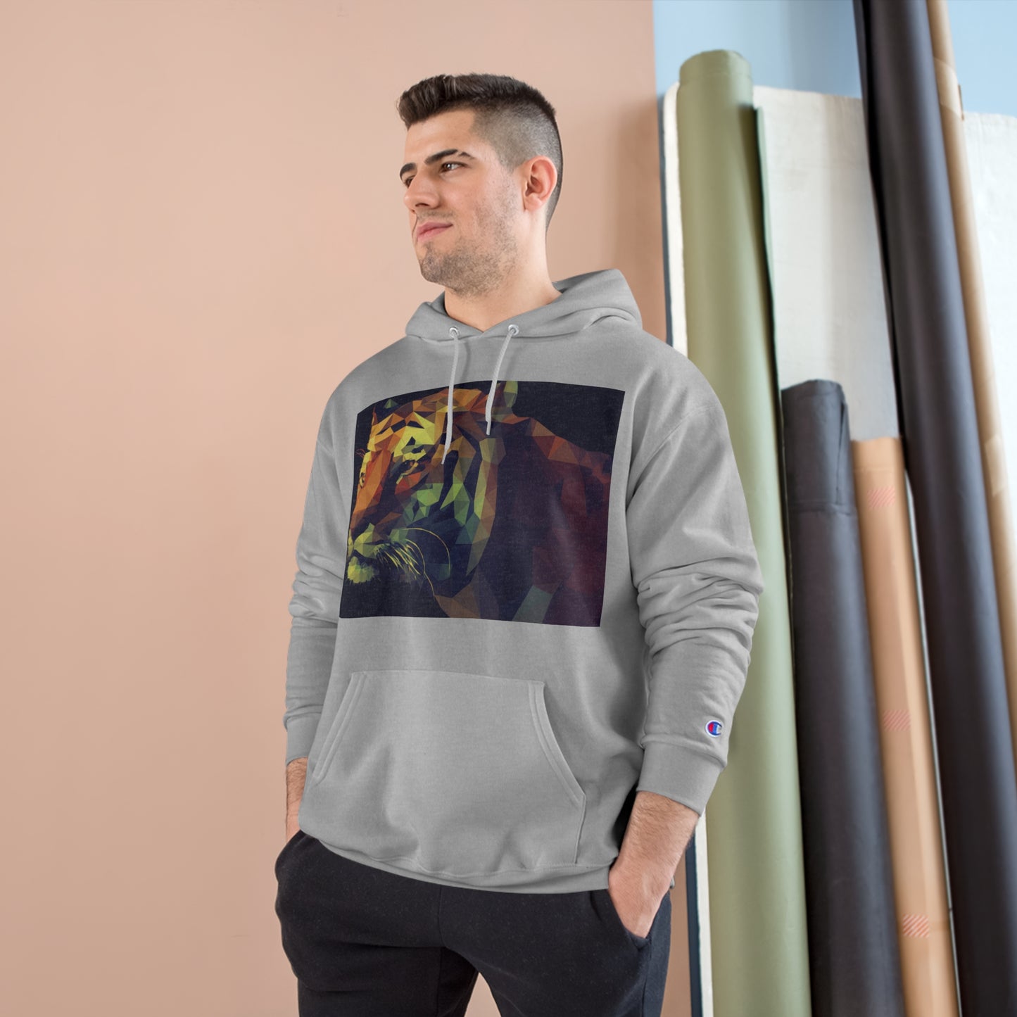 Champion Hoodie with Abstract Tiger Design - Perfect for Animal Lovers