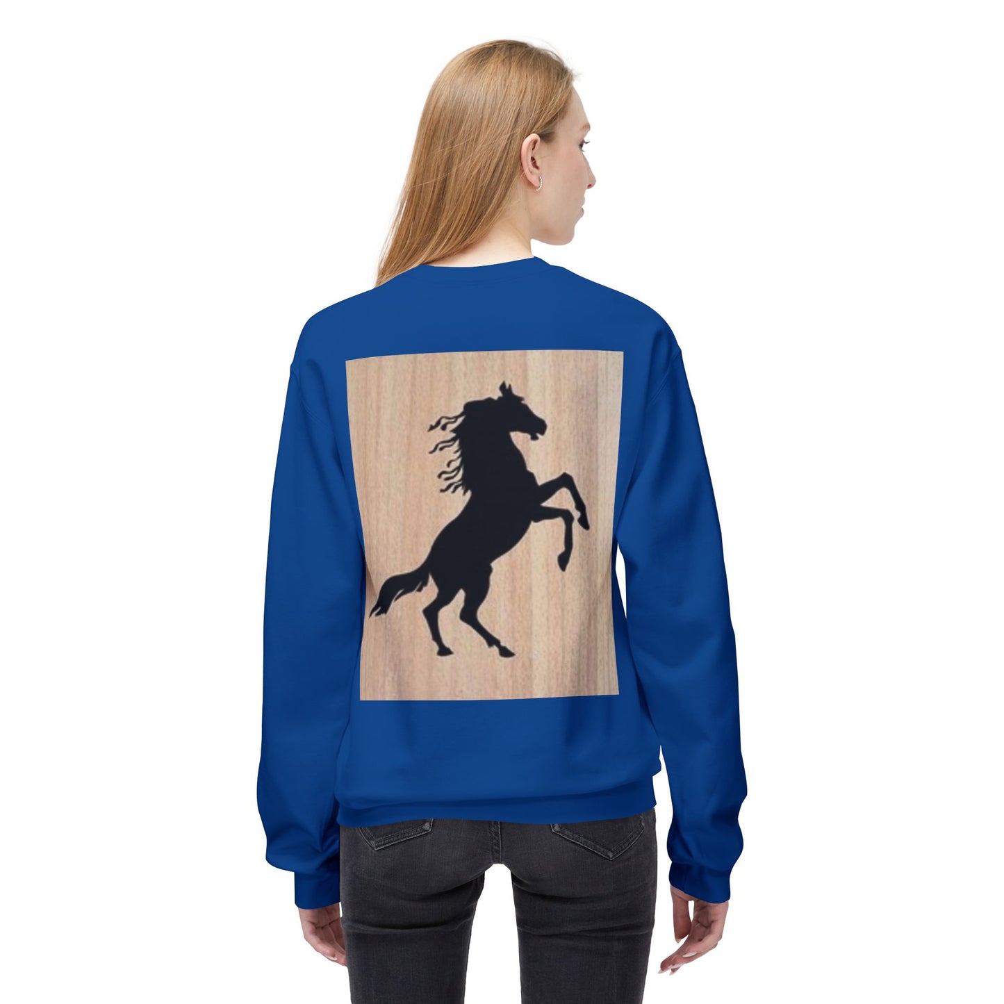 Equestrian Silhouette Fleece Sweatshirt - Perfect for Horse Lovers