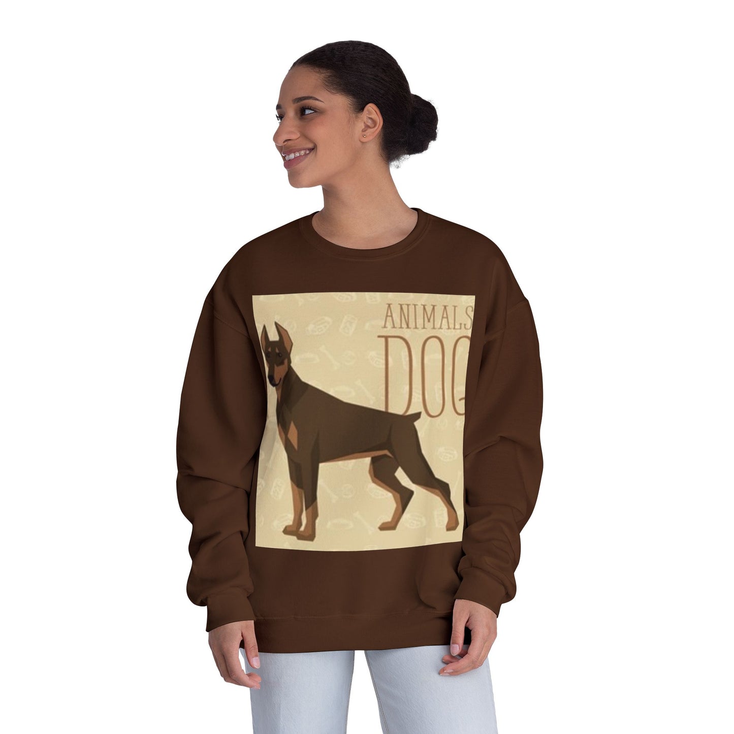 Minimalist White Crewneck Sweatshirt with Nature Design