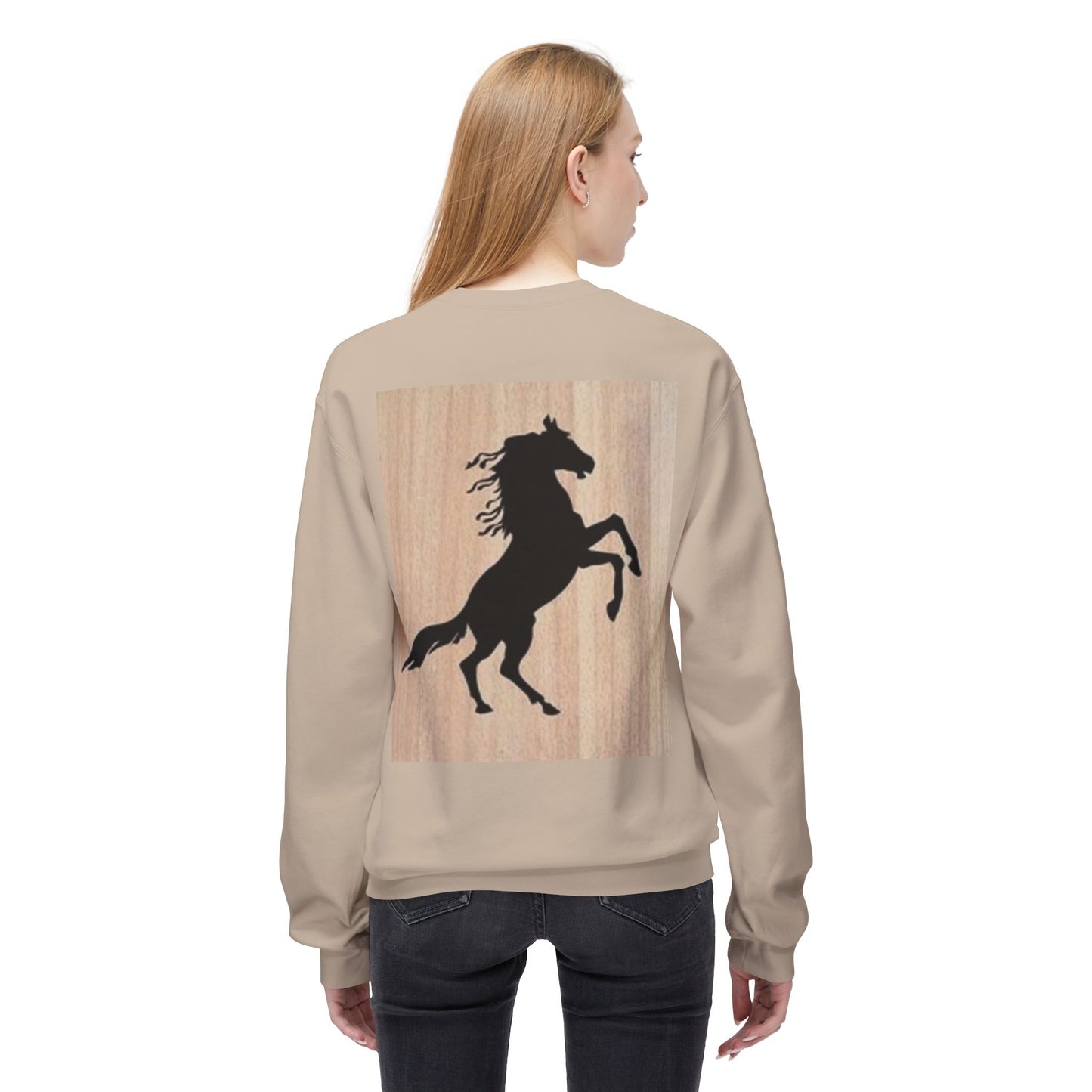 Equestrian Silhouette Fleece Sweatshirt - Perfect for Horse Lovers