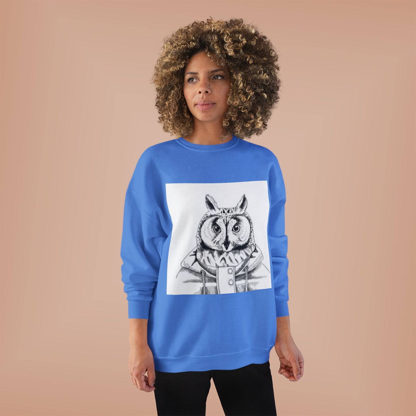 Whimsical Owl Eco-Friendly Crewneck Sweatshirt - Unisex