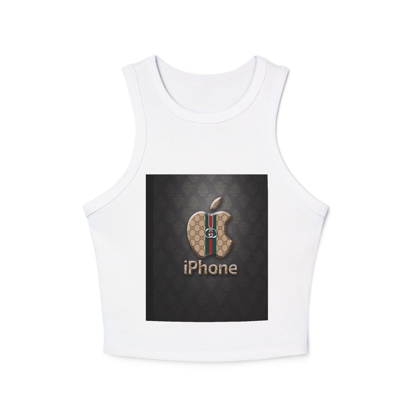 Stylish Women's Micro Rib Racer Tank Top with Logo Design