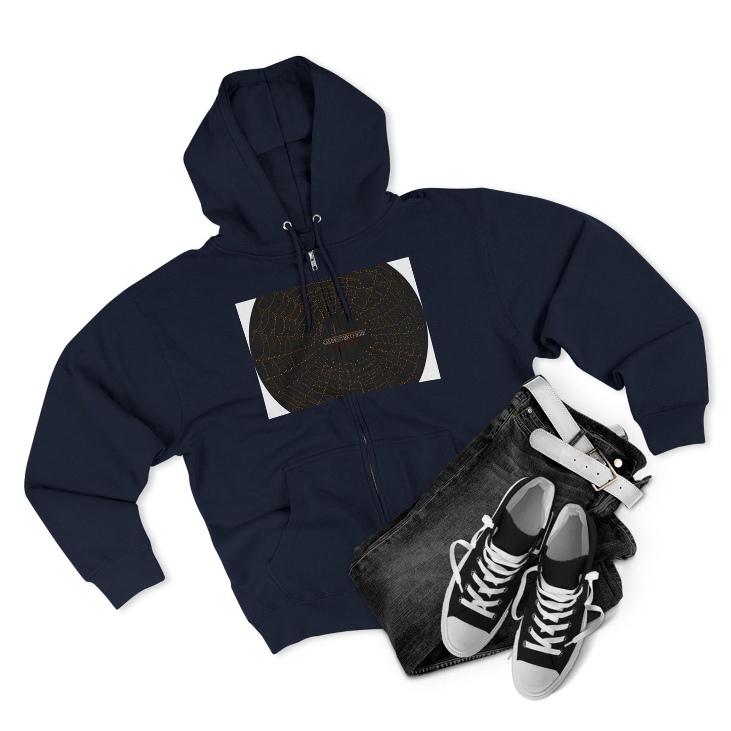 Unisex Zip Hoodie with Spider Web Design - Cozy Fashion for Halloween and Everyday Wear