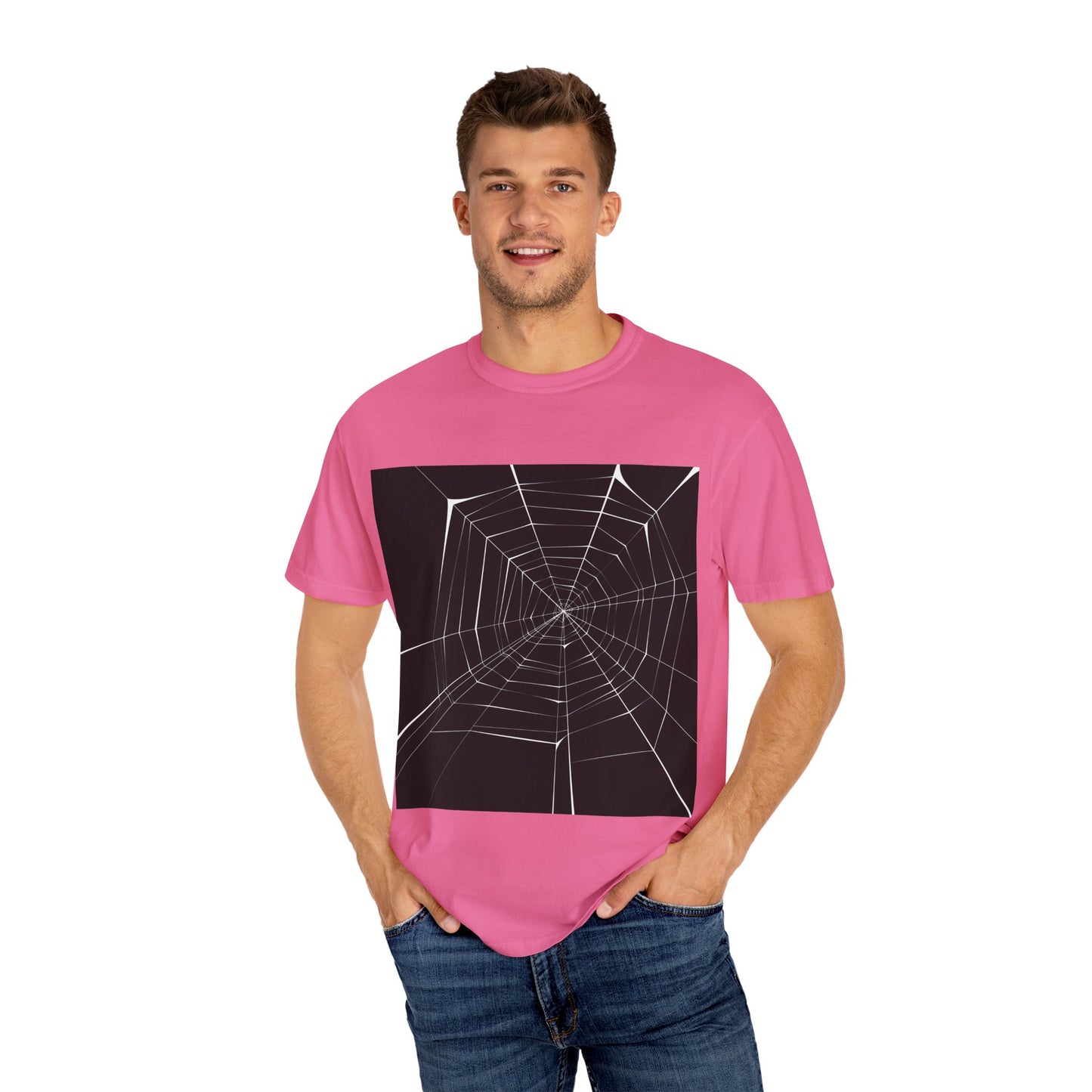 Spooky Spider Web Unisex Garment-Dyed T-Shirt