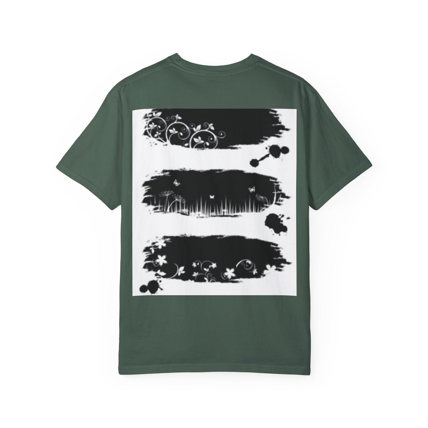 Artistic Unisex Garment-Dyed T-Shirt with Floral Design