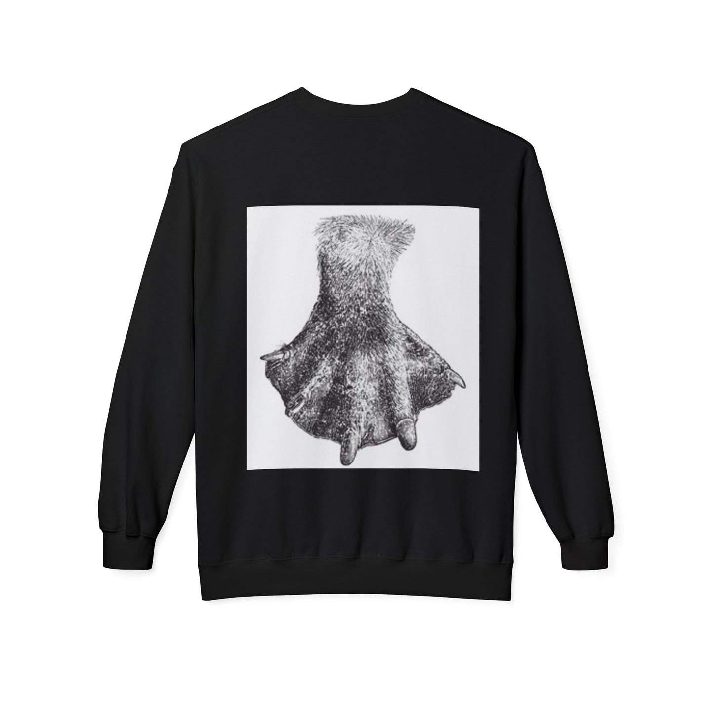 Artistic Fleece Crewneck Sweatshirt with Unique Dress Design
