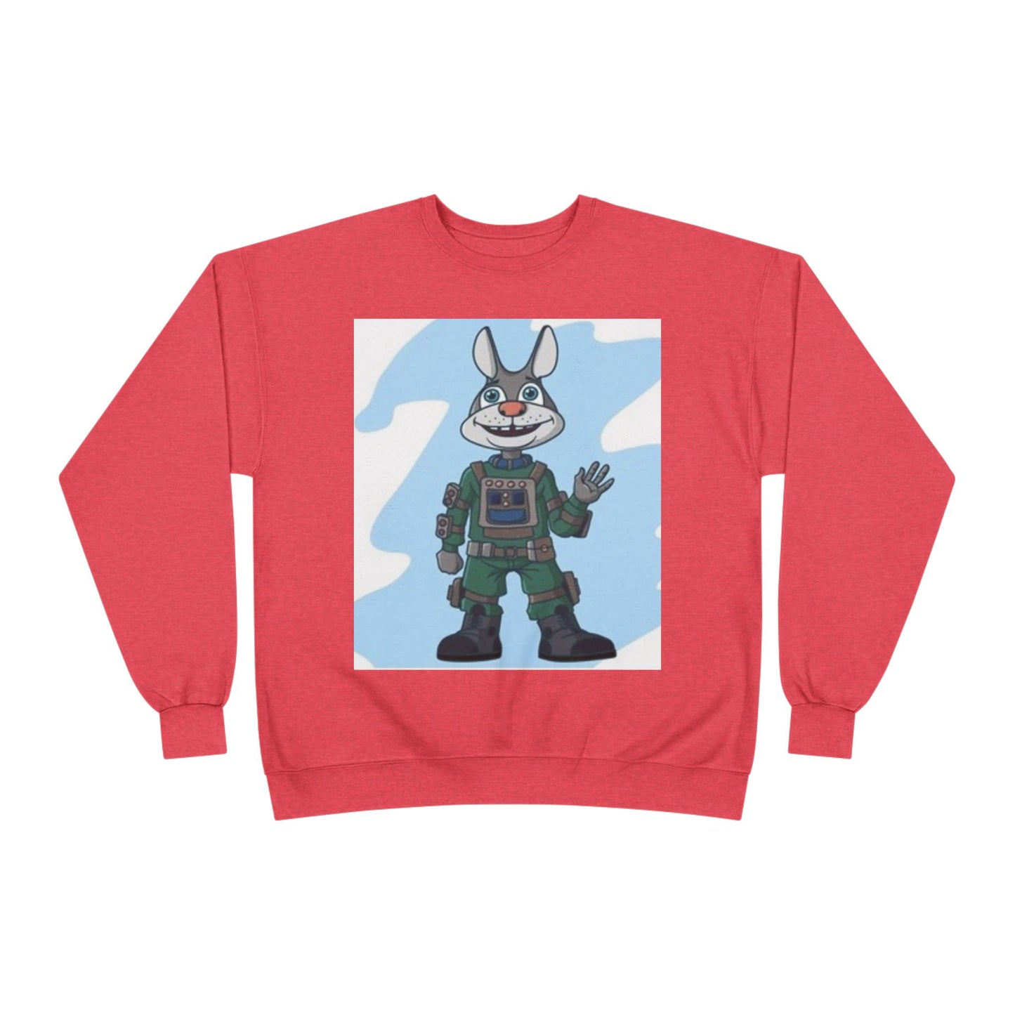 Unisex EcoSmart® Crewneck Sweatshirt - Playful Cartoon Character Design