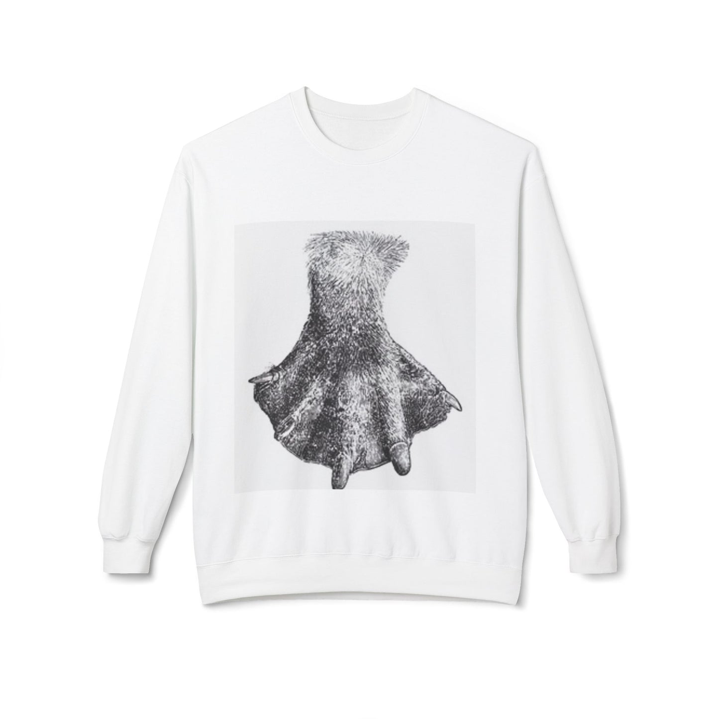 Artistic Fleece Crewneck Sweatshirt with Unique Dress Design