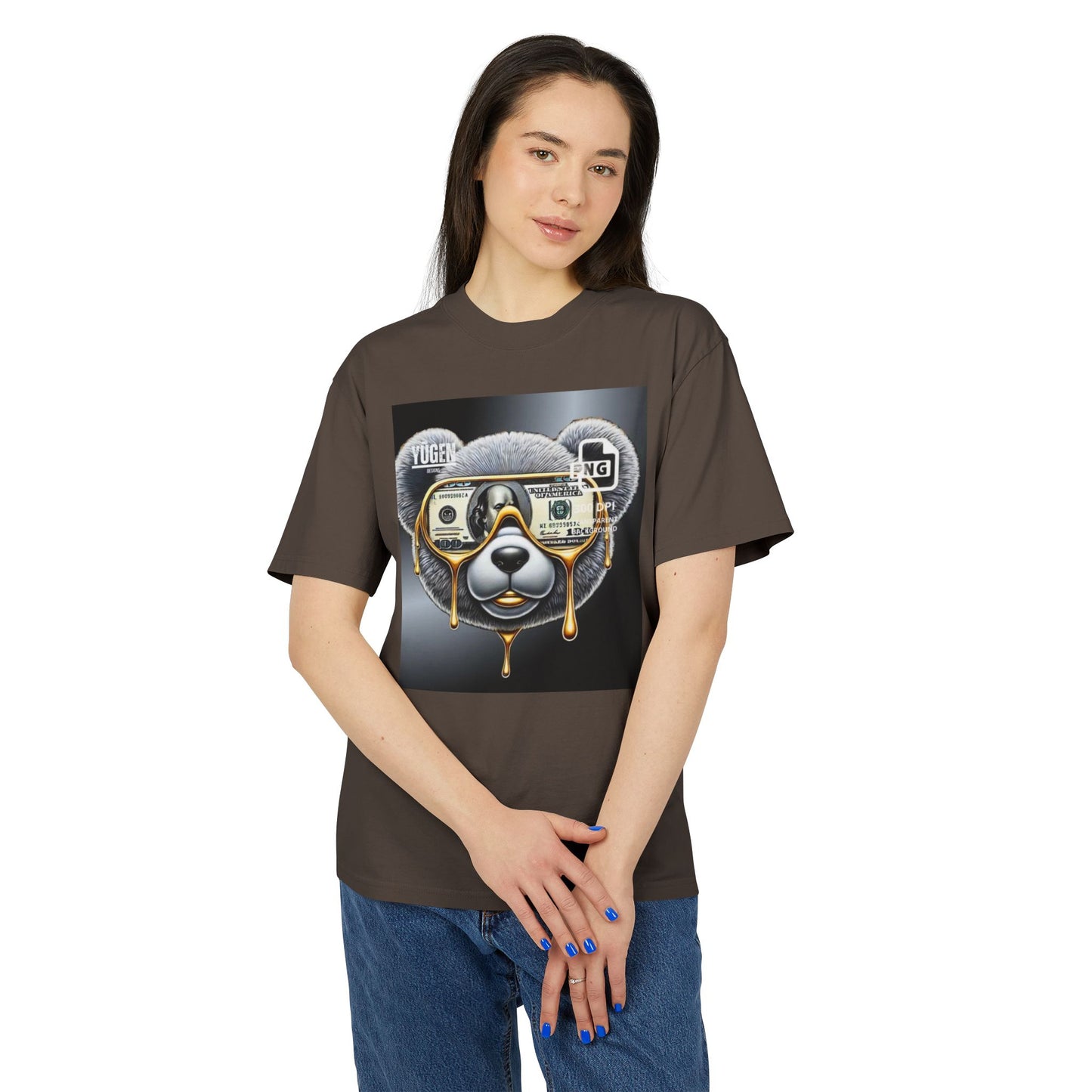 Cool Panda Money Art Unisex Heavy Faded Tee
