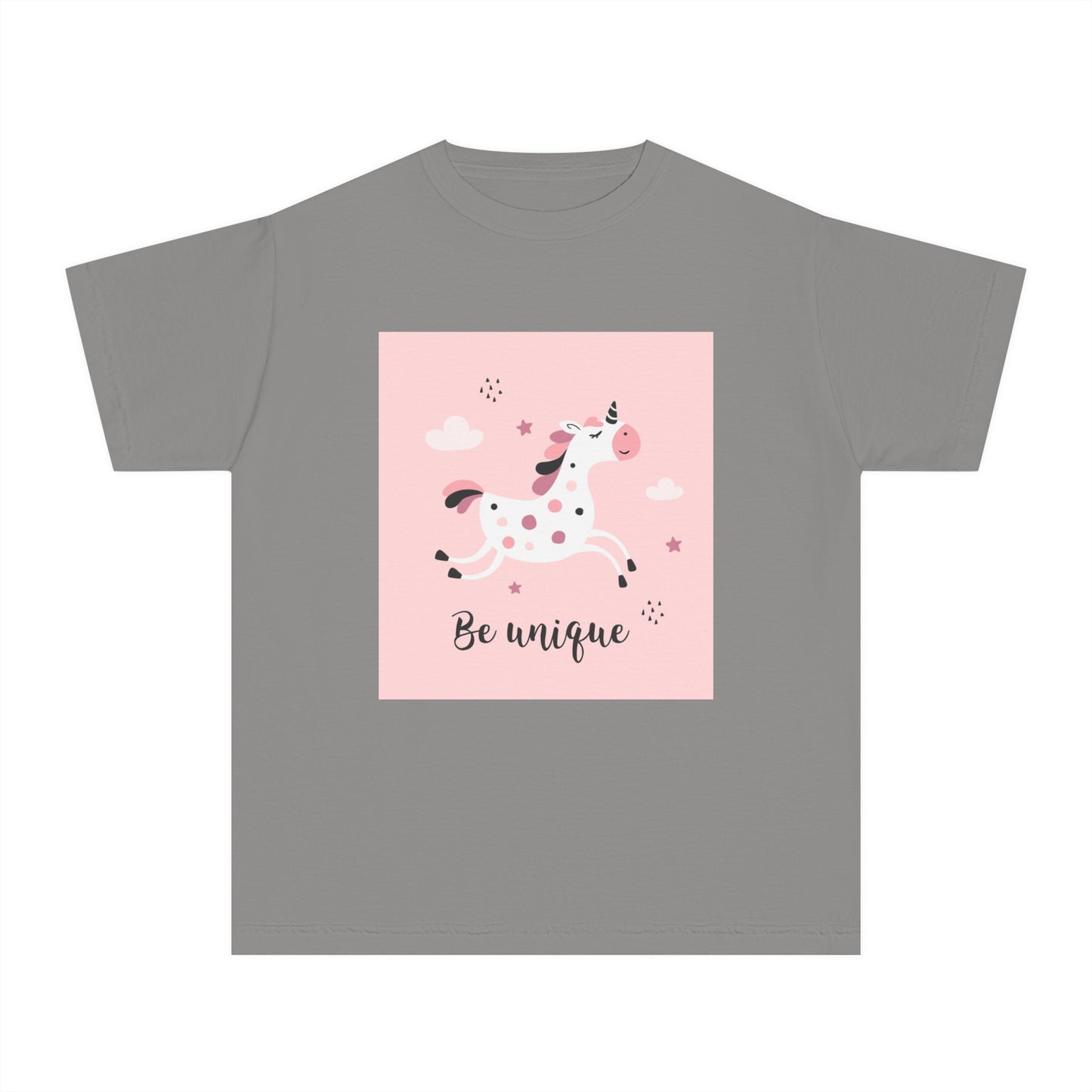 Girls' Unicorn T-Shirt - 'Be Unique' Midweight Tee