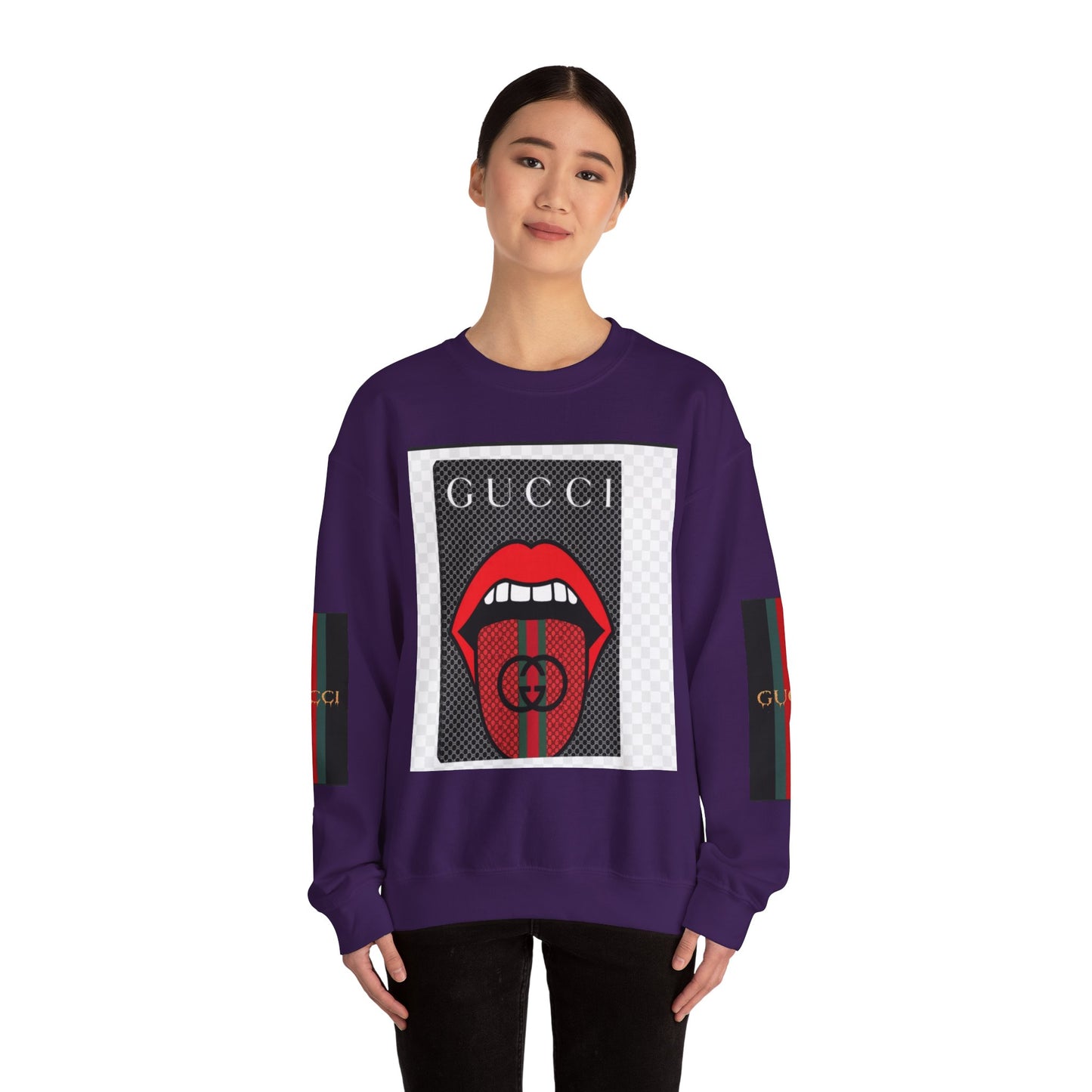 Gucci Inspired Unisex Heavy Blend Crewneck Sweatshirt - Bold Graphic Design