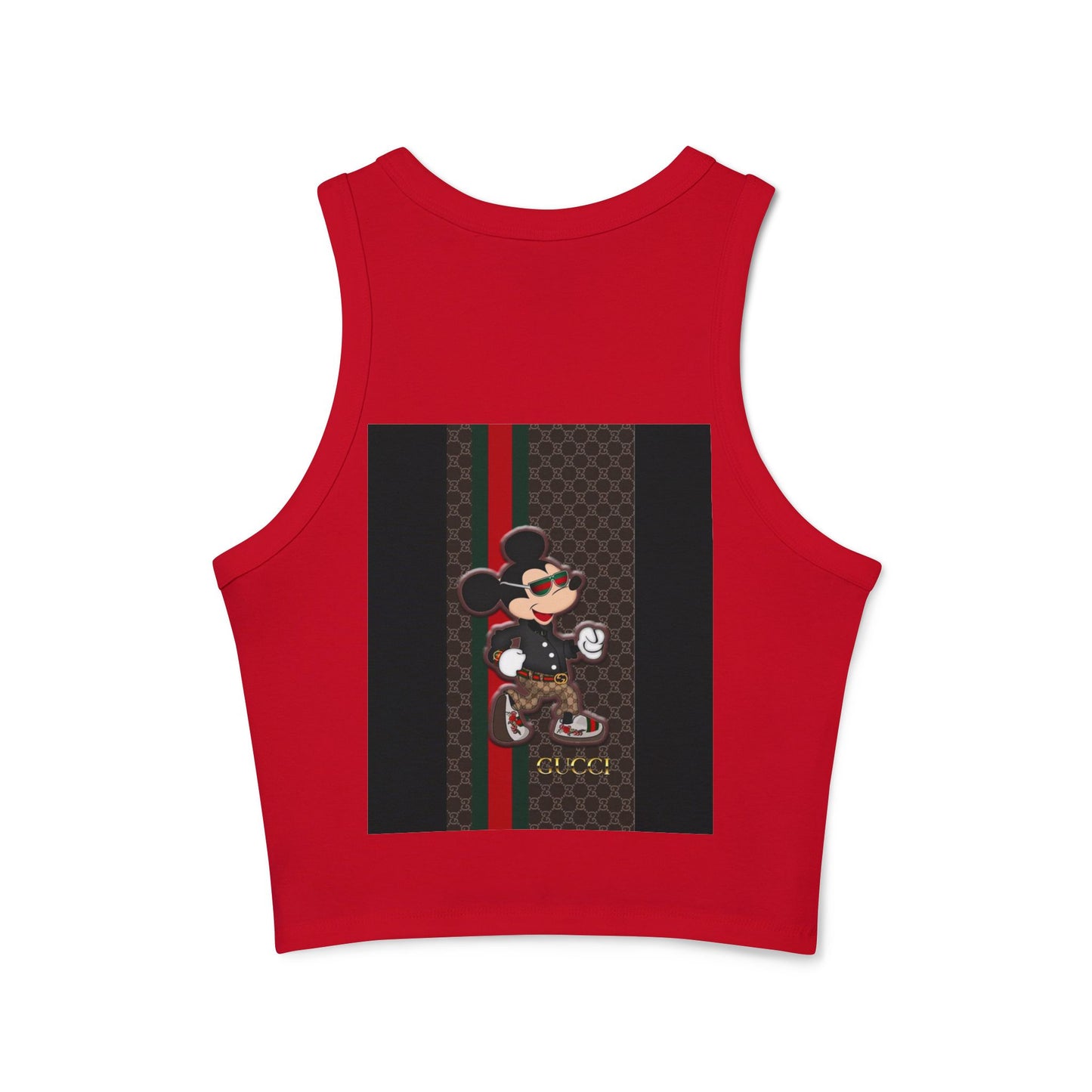 Trendy Women’s Micro Rib Racer Tank Top with Stylish Mickey Design
