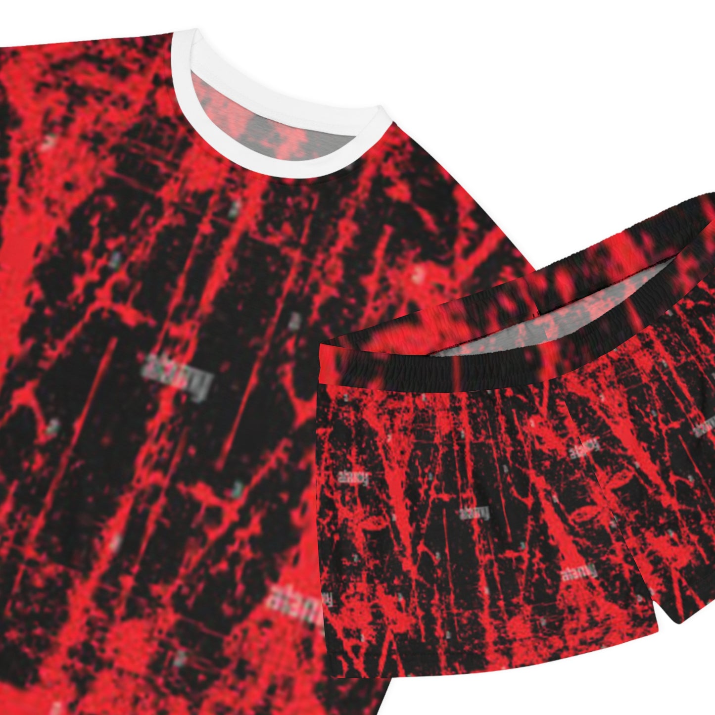 Stylish Red & Black Women's Short Pajama Set