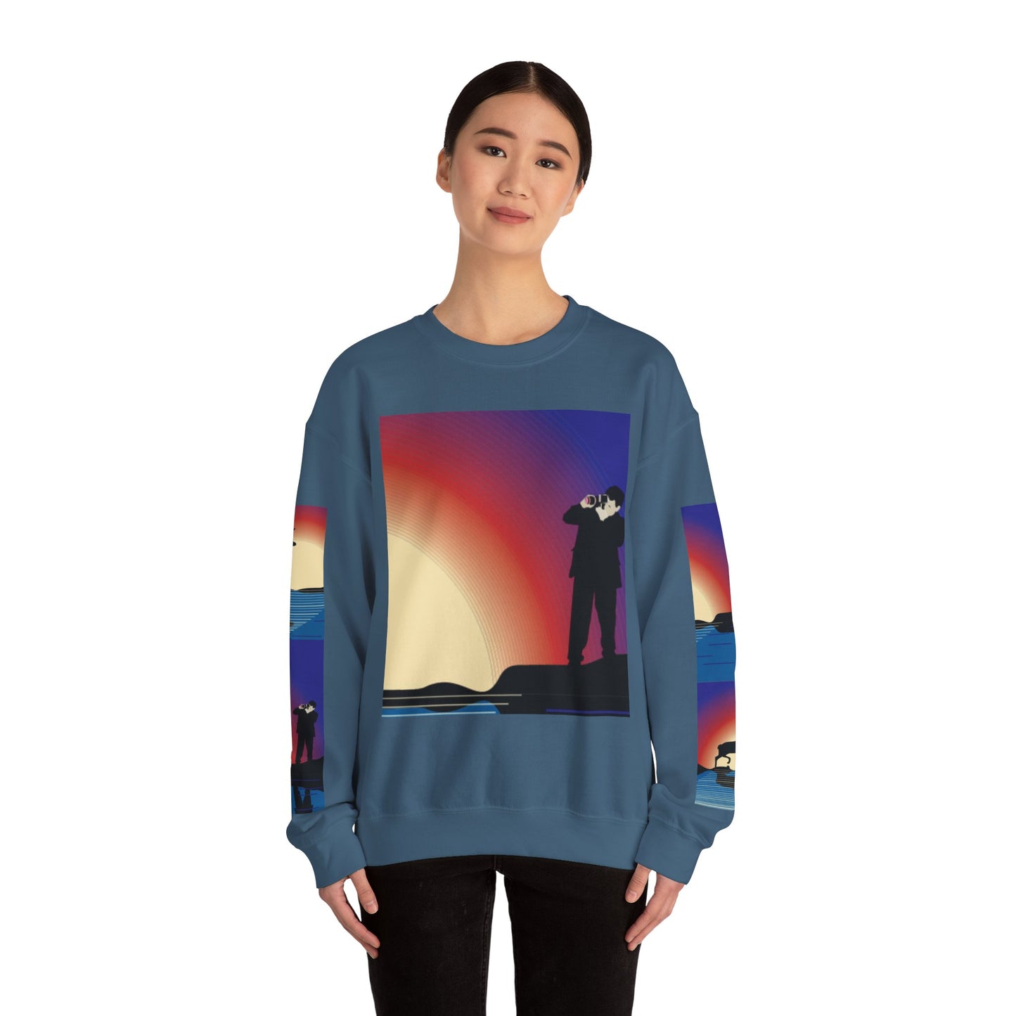 Vibrant Deer Sunset Unisex Crewneck Sweatshirt
