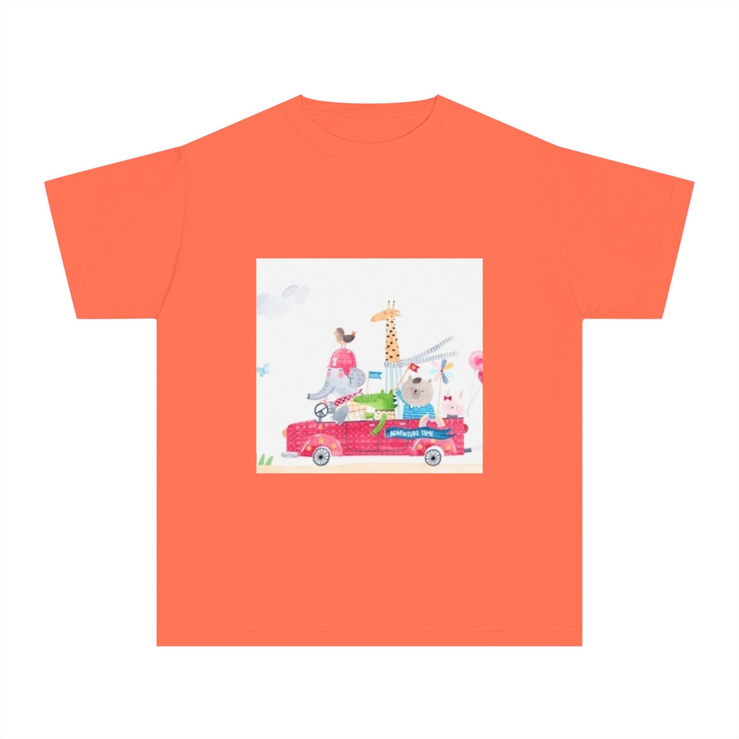 Fun Animal Adventure Youth Midweight Tee - Colorful Kids Tee for Playtime
