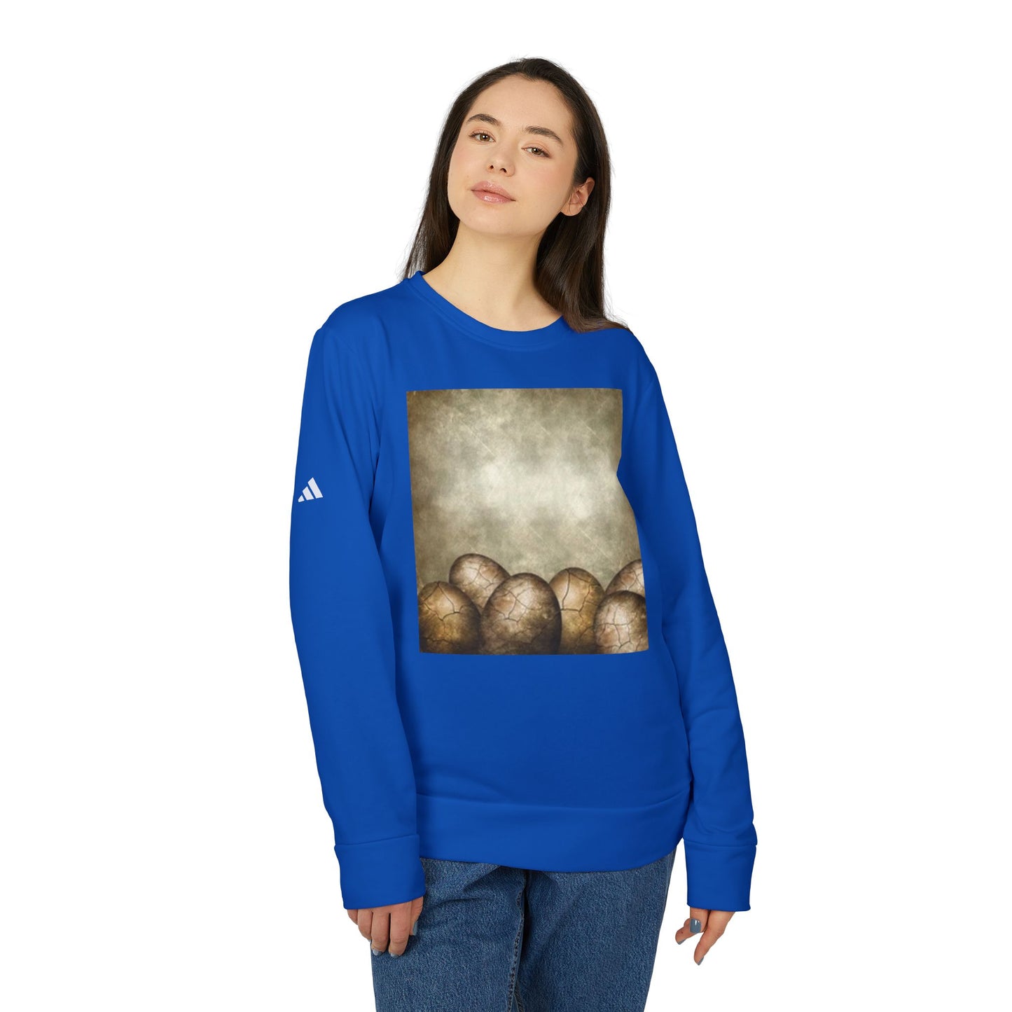 Cozy Artistic Egg Design Unisex Fleece Crewneck Sweatshirt