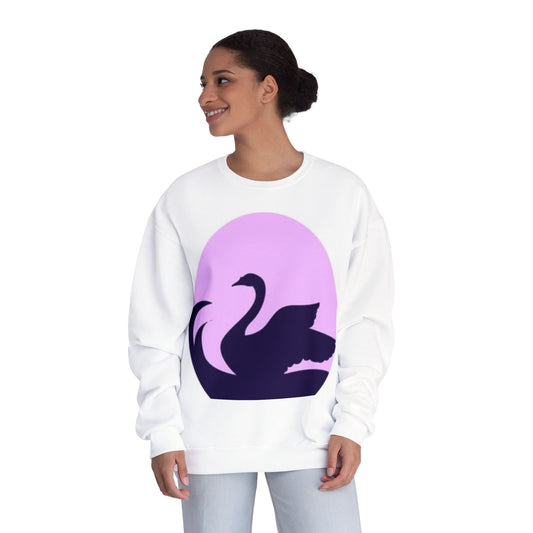 Elegant Swan Silhouette Unisex Crewneck Sweatshirt - Cozy Spring Fashion
