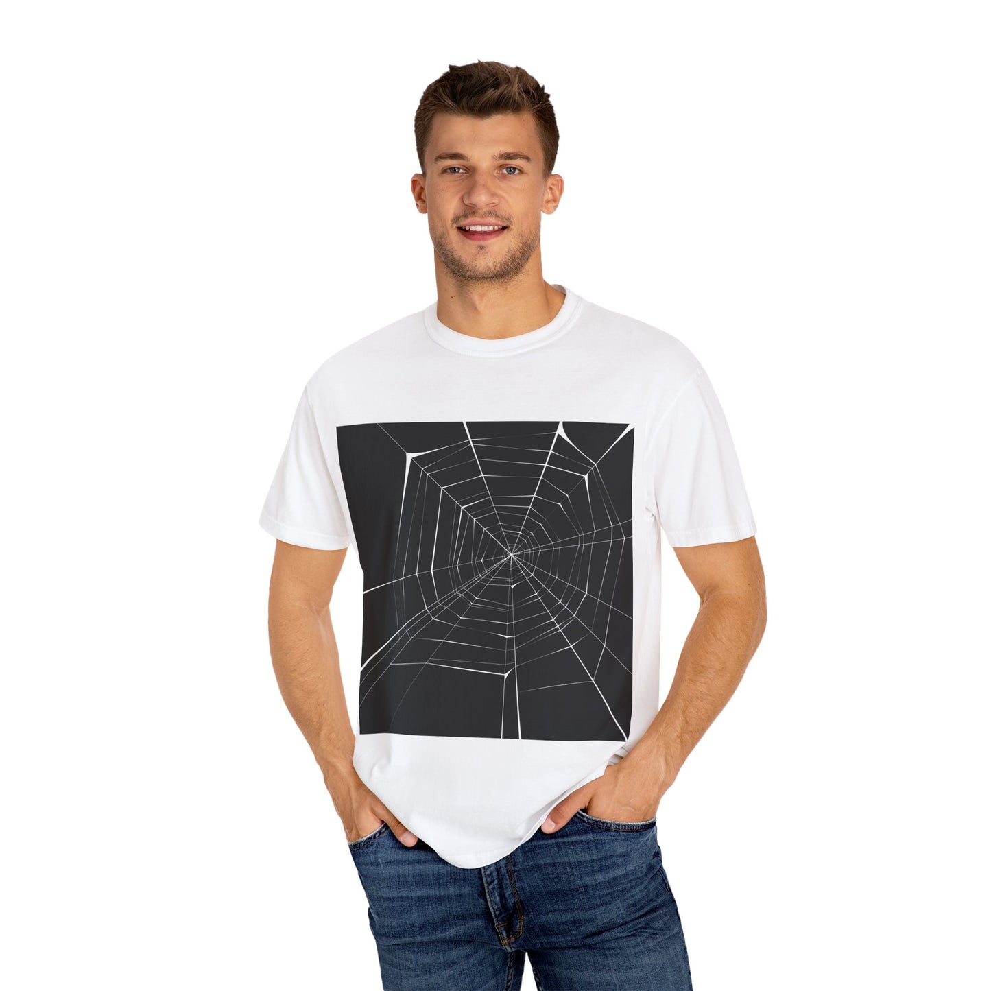 Spooky Spider Web Unisex Garment-Dyed T-Shirt