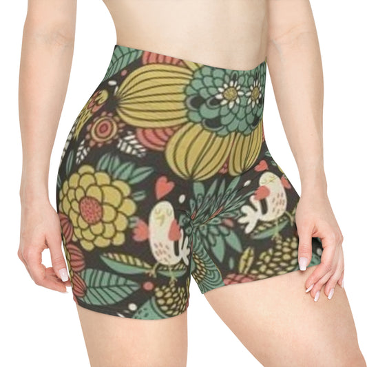 Bohemian Floral Women's Biker Shorts – Comfortable & Stylish Activewear