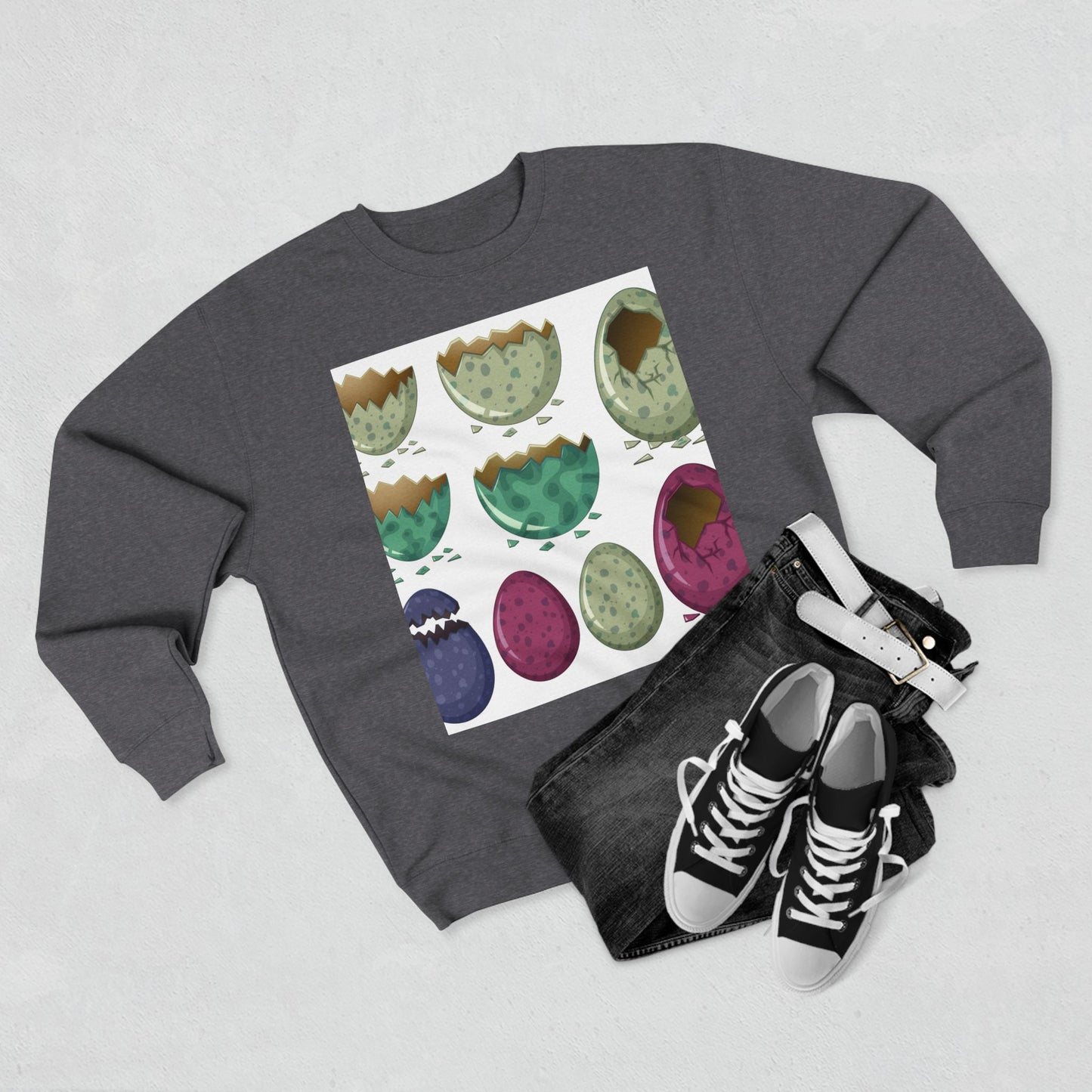 Whimsical Dinosaur Egg Unisex Crewneck Sweatshirt