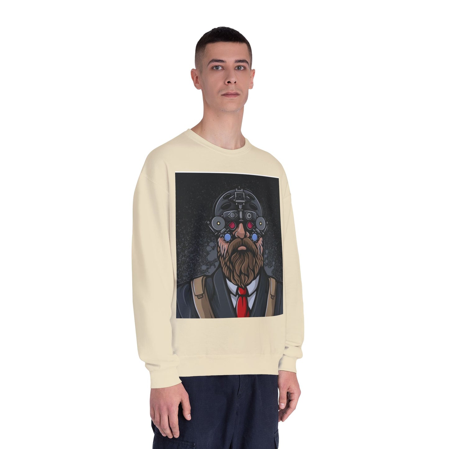 Bearded Warrior Crewneck Sweatshirt - Unisex Graphic Sweatshirt