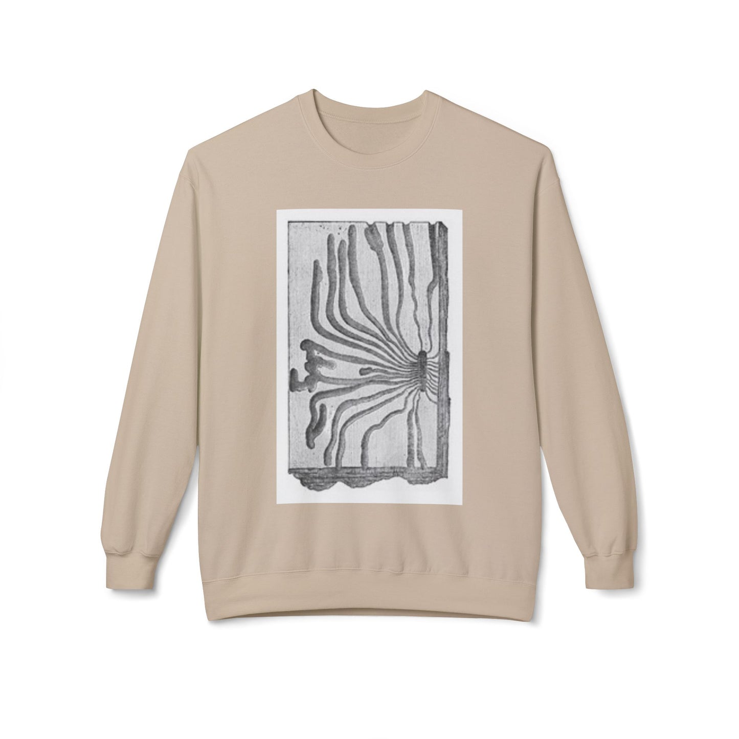 Artistic Midweight Fleece Crewneck Sweatshirt - Unique Abstract Design