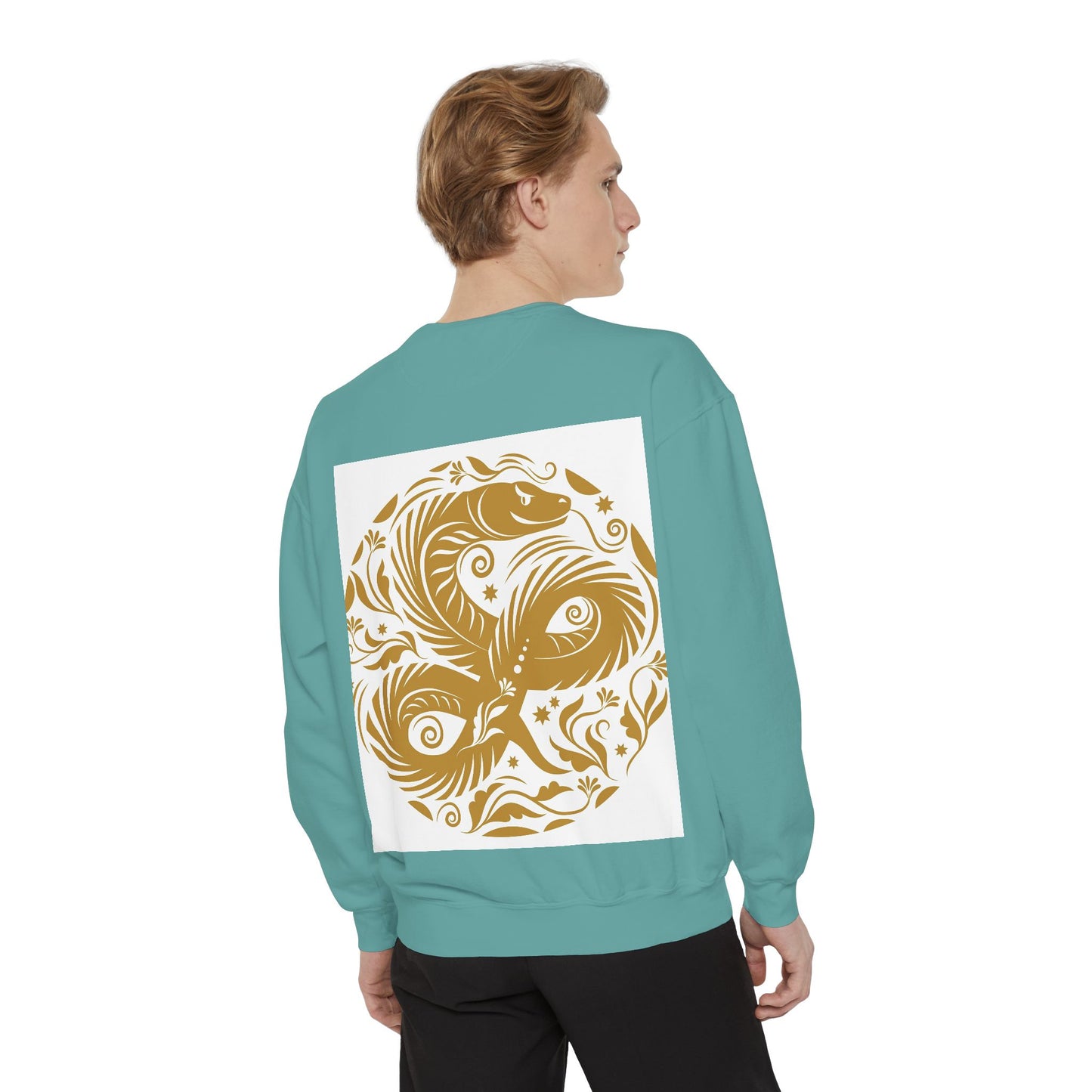 Cultural Vibe Unisex Garment-Dyed Sweatshirt - Tribal Mask & Animal Design