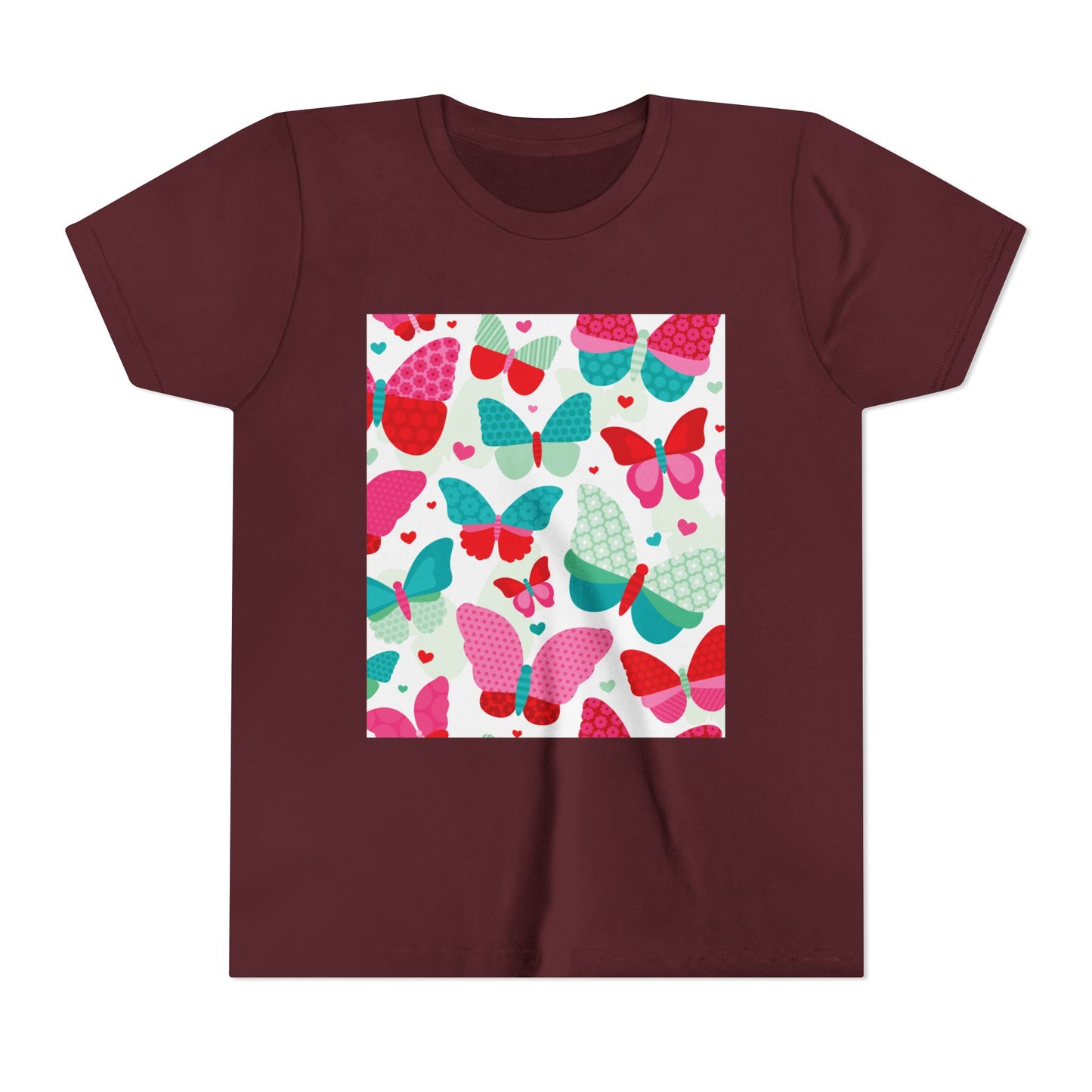 Colorful Butterfly Youth Short Sleeve Tee - Fun & Playful Design for Spring Celebrations
