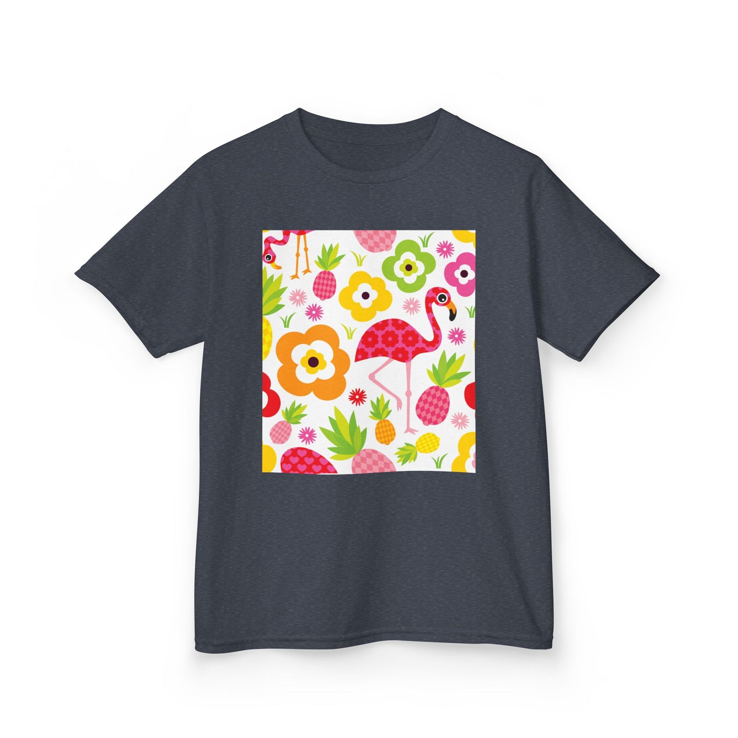 Kids Tropical Flamingo Tee - Fun & Colorful Cotton Shirt for Summer Adventures
