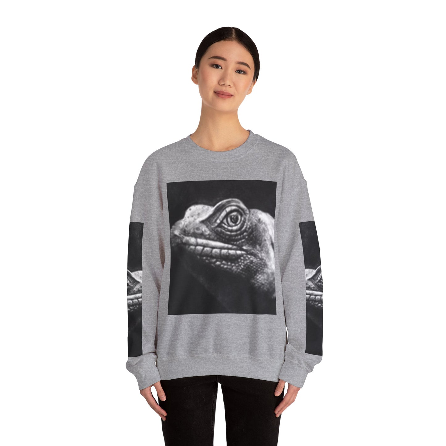 Unique Unisex Crewneck Sweatshirt with Bold Lizard Design