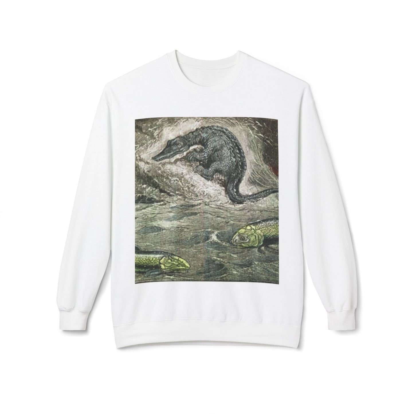 Vintage Dinosaur Art Fleece Crewneck Sweatshirt