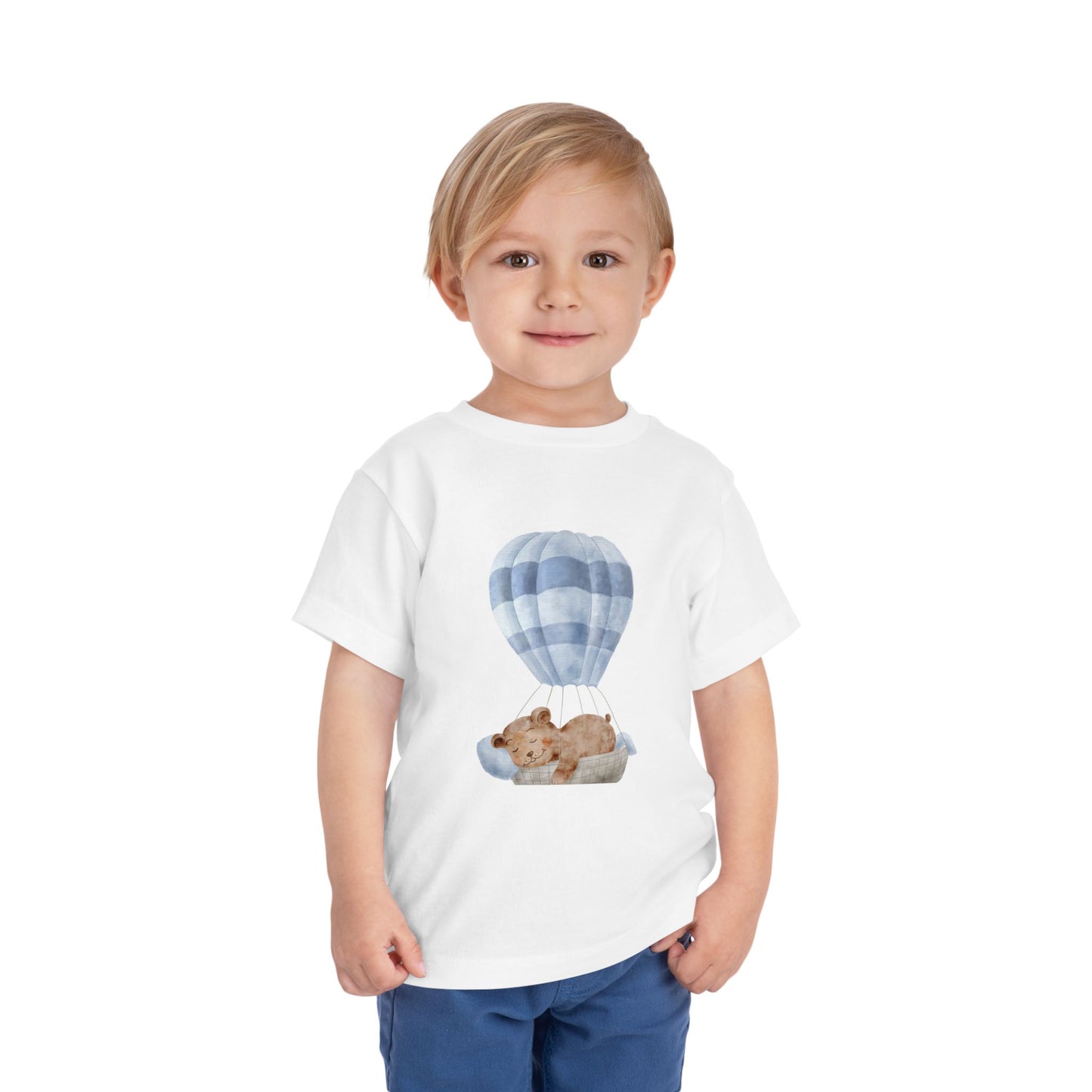 Cute Toddler Tee with Hot Air Balloon and Bear Design - Perfect for Playtime and Special Occasions