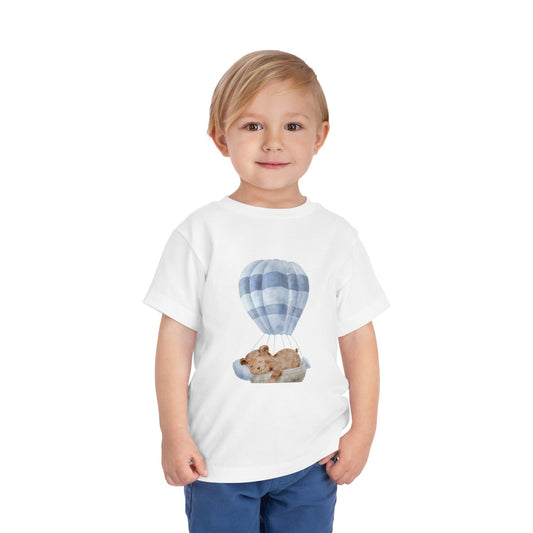 Cute Toddler Tee with Hot Air Balloon and Bear Design - Perfect for Playtime and Special Occasions