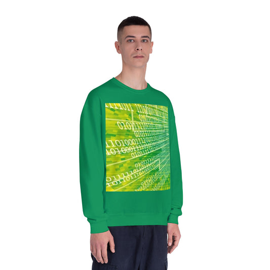 Binary Code Inspired Unisex Crewneck Sweatshirt - Tech Vibe for Cyber Enthusiasts