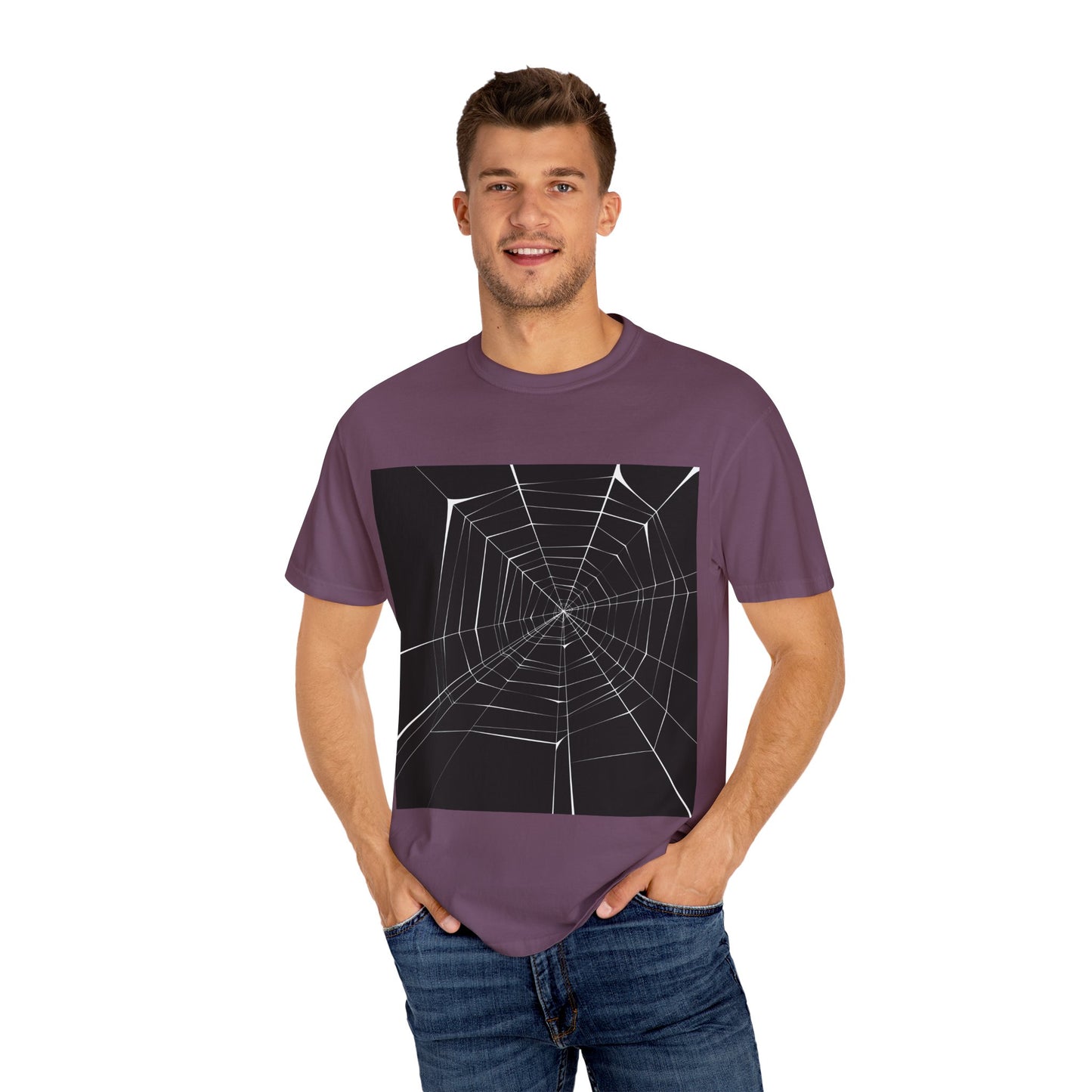 Spooky Spider Web Unisex Garment-Dyed T-Shirt