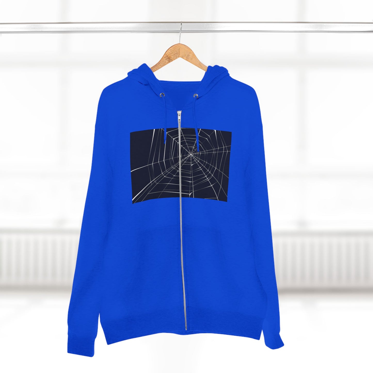 Sleek Spiderweb Unisex Zip Hoodie – Perfect for Halloween or Casual Wear